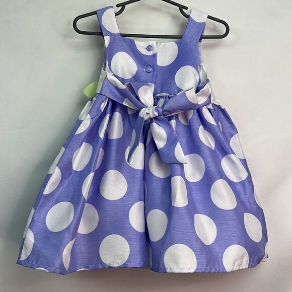 Rare Editions Purple and White polka dot Party Dress - Picture 6 of 11